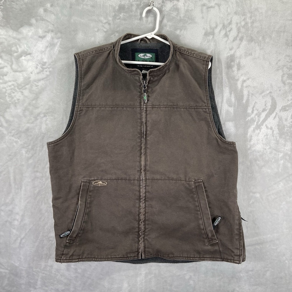 Arborwear Vest Mens XL Full Zip Canvas Workwear Fleece Lined Outdoor Utility